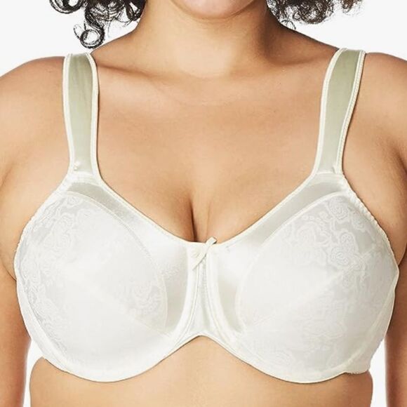 New BALI SATIN TRACINGS BRA 50DDD white bra - Picture 2 of 6